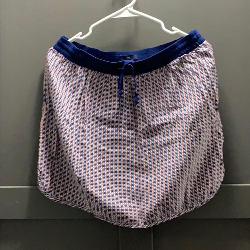 Gap drawstring orange and blue skirt with pockets
